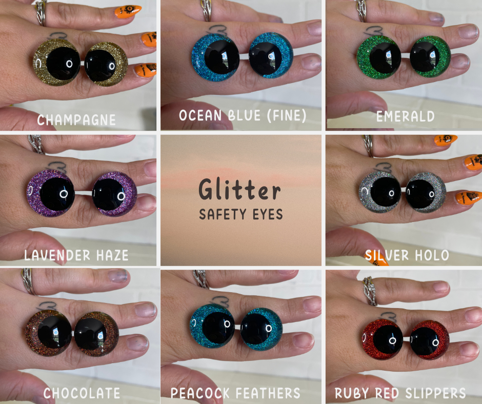 Neutrals Glitter Hand Painted Safety Eyes