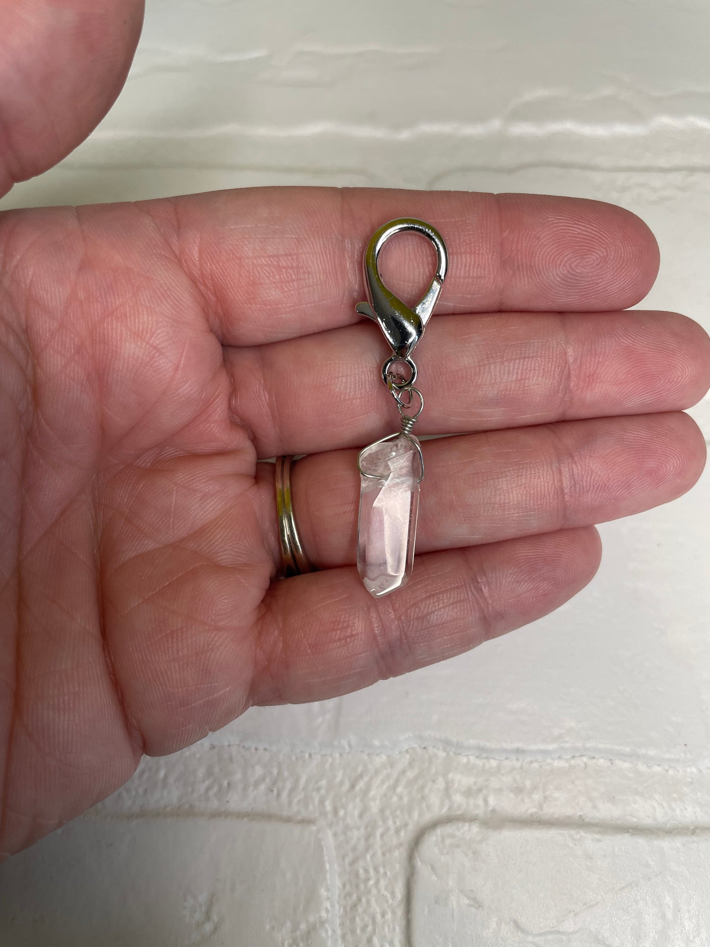 Irregular Natural Crystal Clear Quartz Stitch Marker