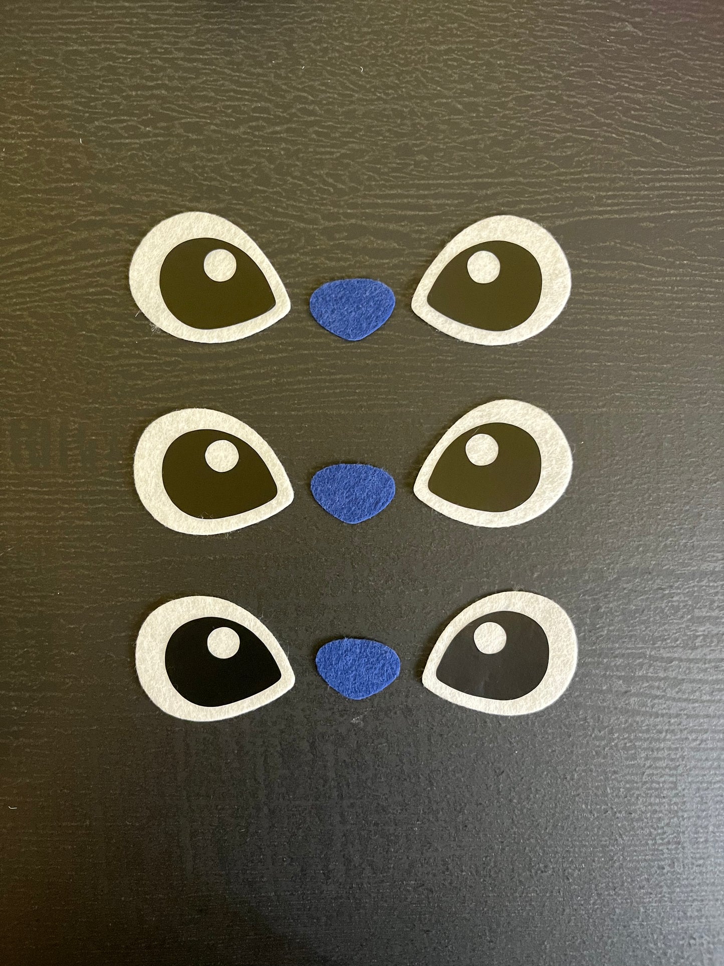 Felt Stitch Alien Eyes with blue nose (3 pack)